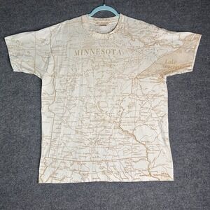 Vintage Minnesota Map T-shirt Mens Size Xl All‎ Over Print